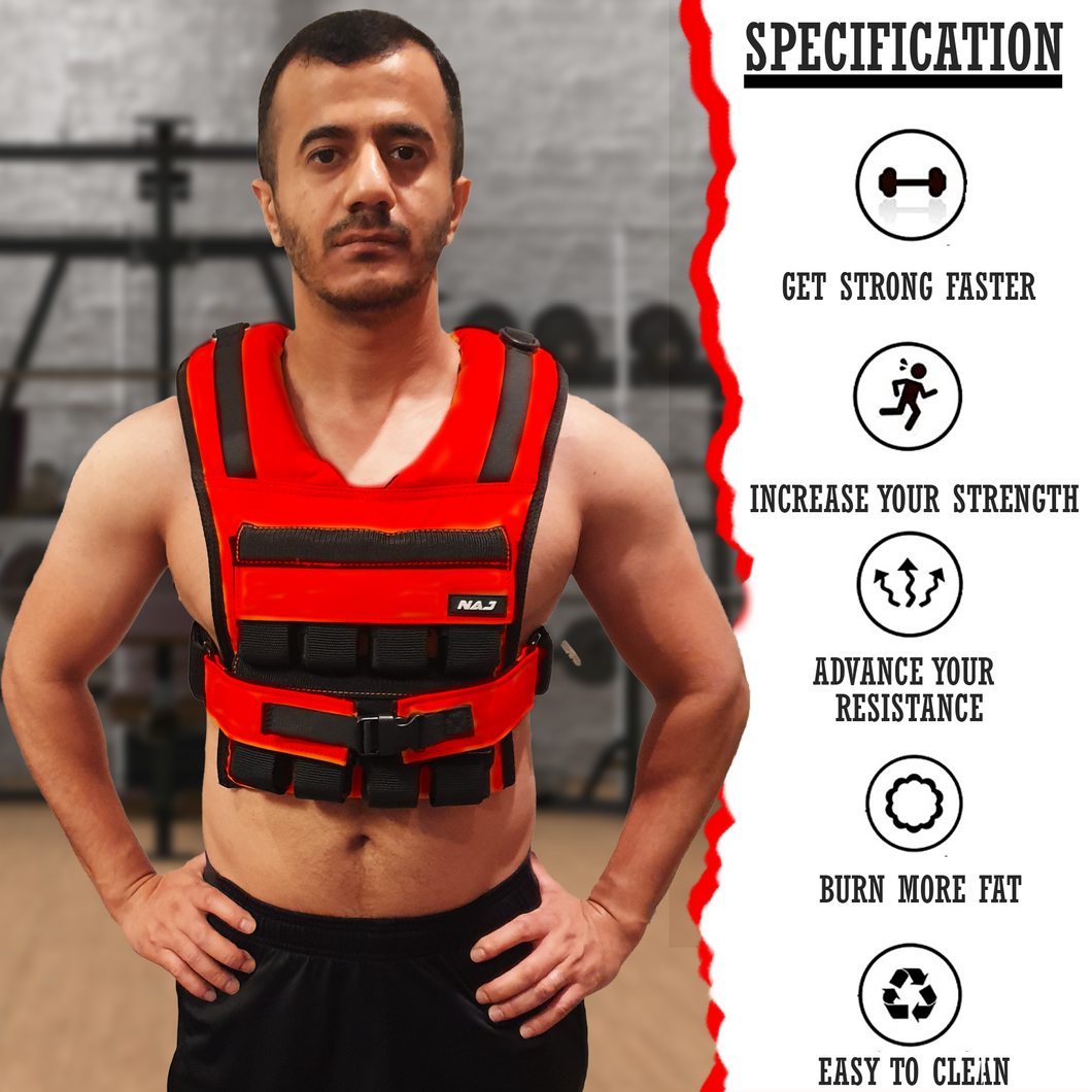 specifikation Vie Mitt GYM Vest Weighted Vest 16KG, workout Gym bodyweight exercise muscle - UAE –  NAJ Fitness